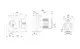 Grundfos Umwälzpumpe mit seitlichem Anschluss und mehreren Anschlussmöglichkeiten, dargestellt aus verschiedenen Ansichten mit Maßangaben.